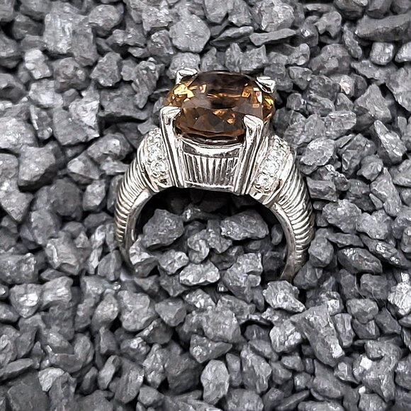 Judith Ripka Smoky Quartz and Silver Ring - Picture 10 of 13